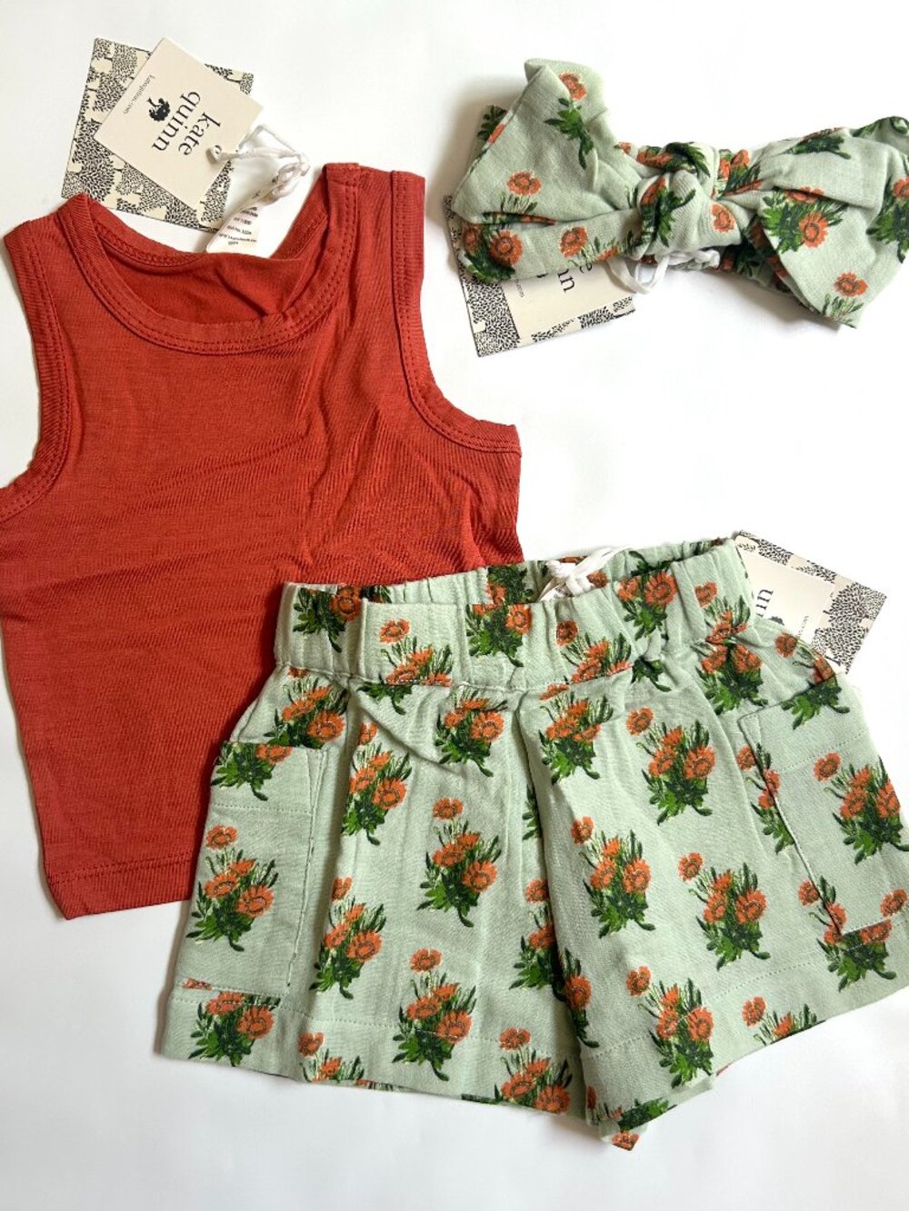 NWT Kate Quinn Floral Summer Outfit Set 3-6M Organic Cotton and Modal